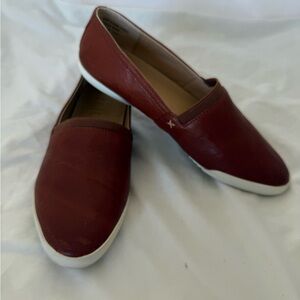 Frye Melanie Women's Leather Sneakers Loafers Size 7M Slip On Cognac Brown Flats